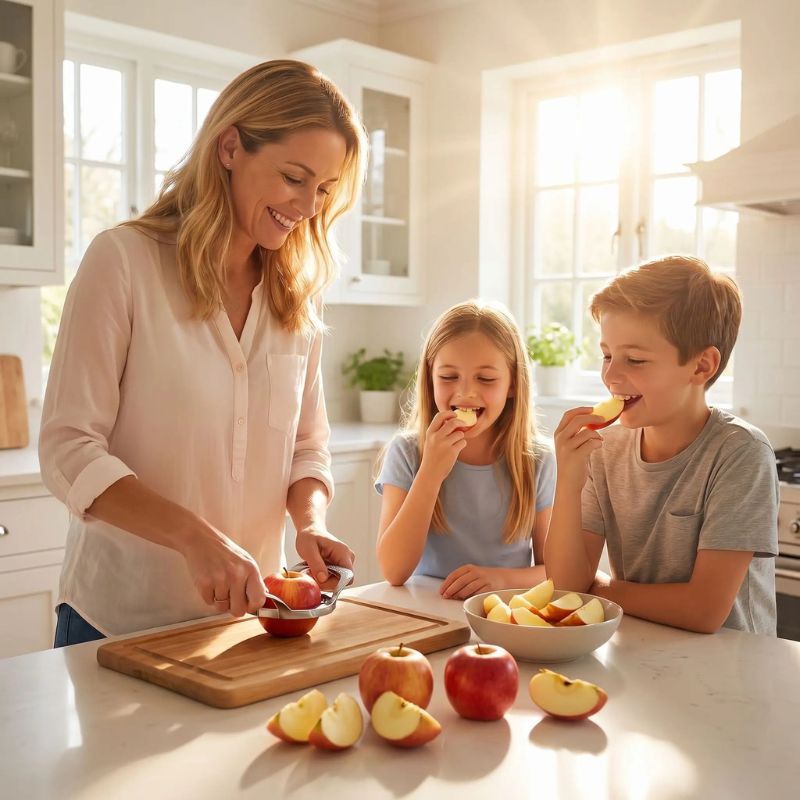 Coupe pomme utilisé par mère de famille avec ses enfants