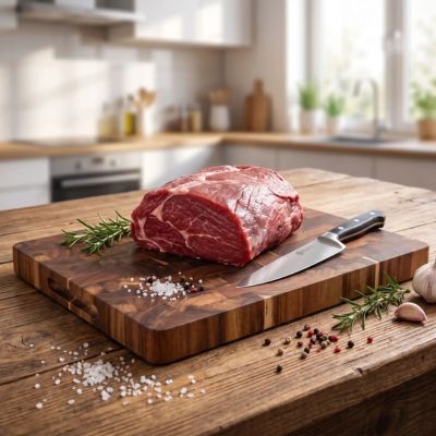 Planche à découper bois de bout pour couper viande