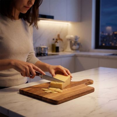 Planche a decouper bois pour trancher et servir fromage