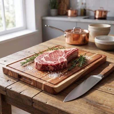 Planche cuisine bois pour trancher la viande