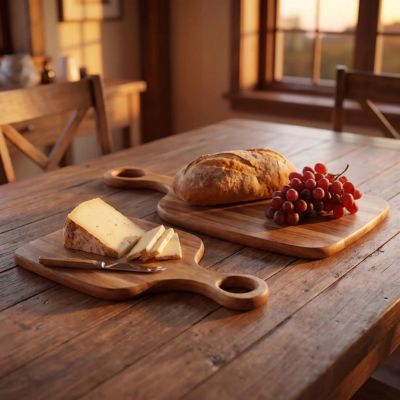 Planche en bois pour cuisine pour servir collation en duo