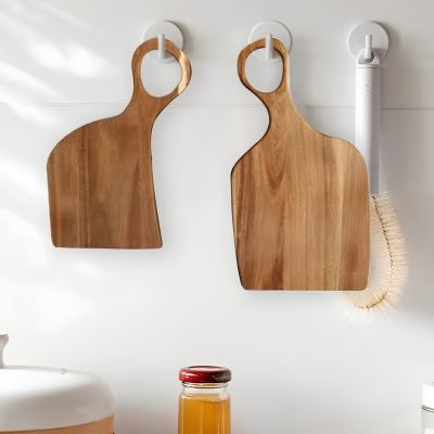 Planche en bois pour cuisine suspendues en duo