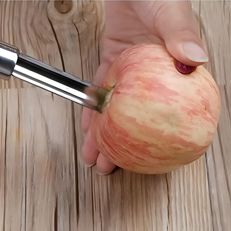 Vide pomme en acier inoxydable enfonce le coeur de pomme