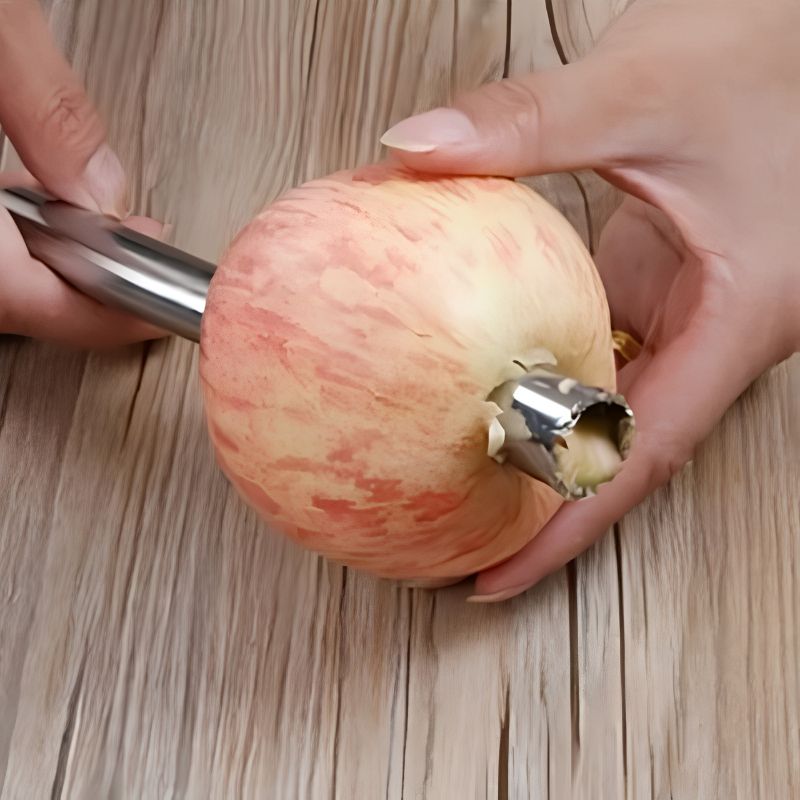 Vide pomme en inox traverse le coeur de pomme
